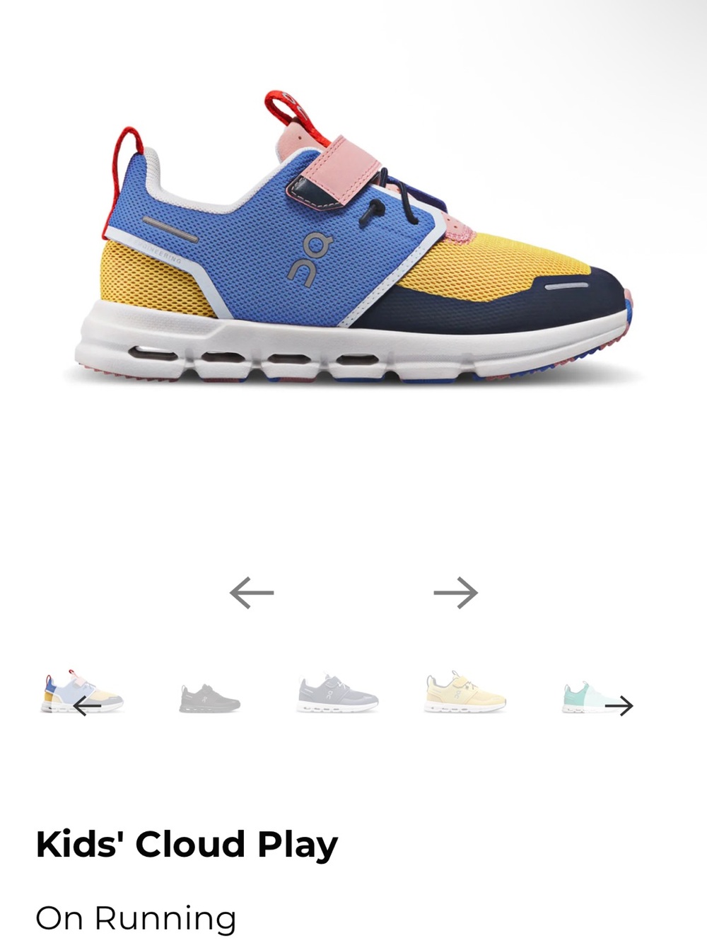 On Running Kids' Cloud Play Sneakers - Blue, Yellow & Pink